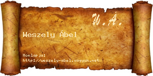 Weszely Ábel névjegykártya
