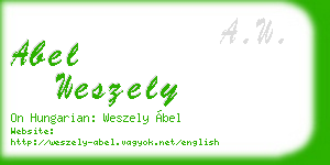 abel weszely business card