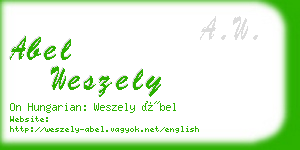 abel weszely business card